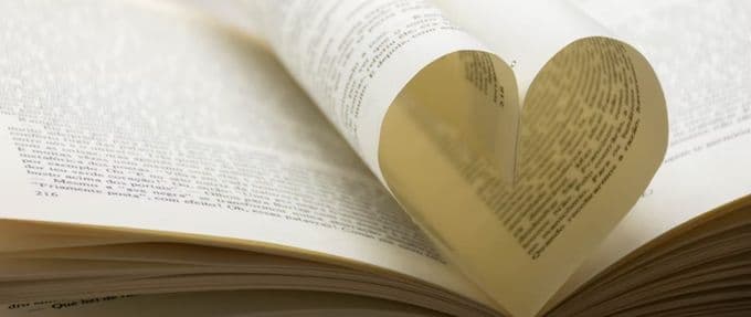 romance book heart paper